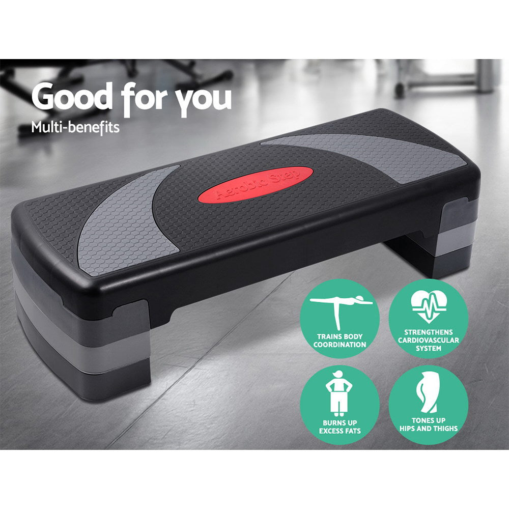 Everfit Aerobic Exercise Step Home Gym Fitness Workout Bench 3 Levels