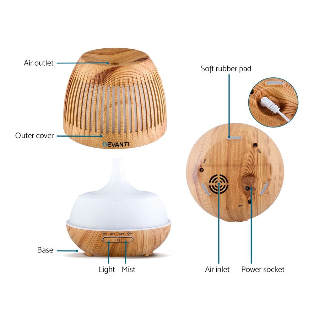 Devanti Aromatherapy Essential Oils Diffuser Humidifier with Remote