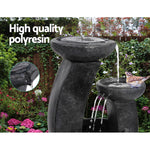 3 Tier Solar Powered Water Fountain Bird Bath with LED Light