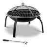 Outdoor Fire Pit BBQ Charcoal Grill Smoker Portable Camping Garden 30"