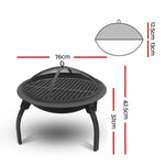 Outdoor Fire Pit BBQ Charcoal Grill Smoker Portable Camping Garden 30"