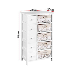 Artiss 5 Basket Storage Drawers - White