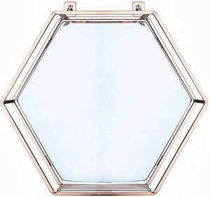 Hexagon Hanging Mirror Rose Gold Colour