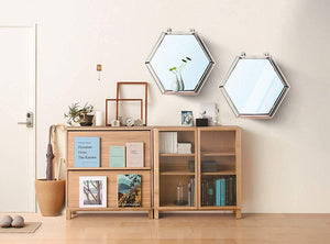 Hexagon Hanging Mirror Rose Gold Colour