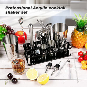 Cocktail Shaker Set Stainless Steel Professional Bar Tools Drink Mixing 23-Piece