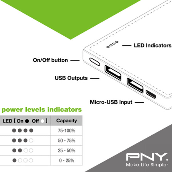 8000mAh Power Bank with Dual USB Ports