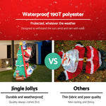 Jingle Jollys Inflatable Christmas Tree Santa 1.8M Decorations Outdoor LED Light