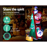 Jingle Jollys Inflatable Christmas Tree Santa 1.8M Decorations Outdoor LED Light